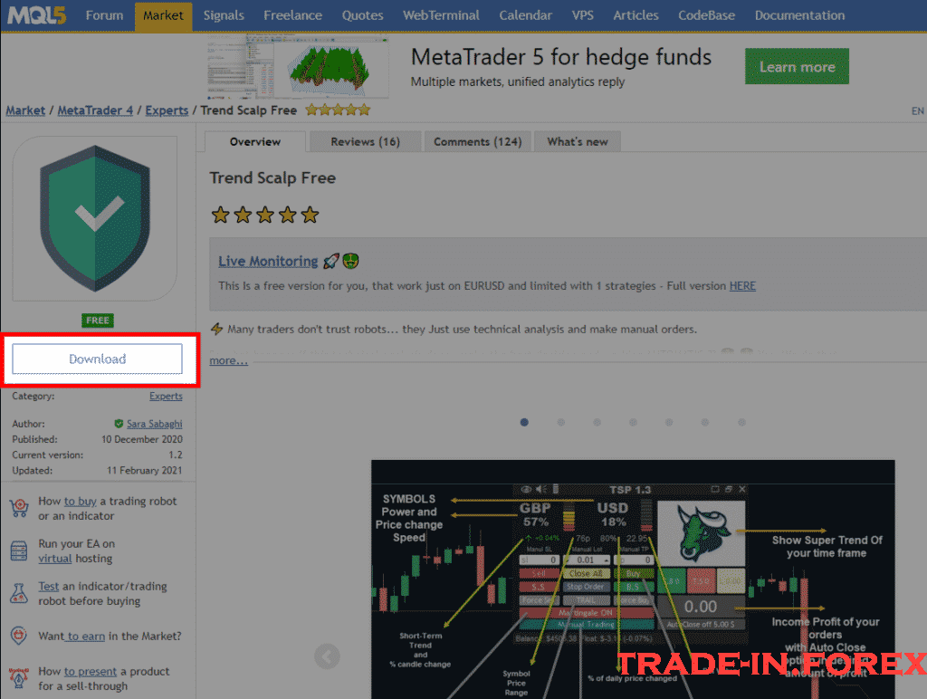 Aqui encontramos o Trend Scalp EA